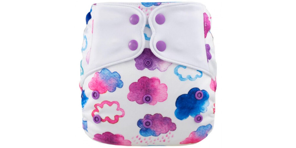 Elf diaper- Couche à poche-Ensemble de luxe- Pink cloud-snap